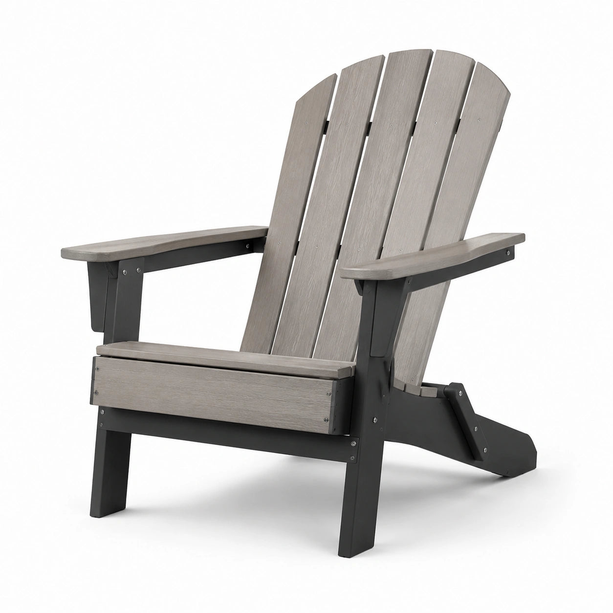 Adirondackstuhl Polywood und Metall Grau/Schwarz