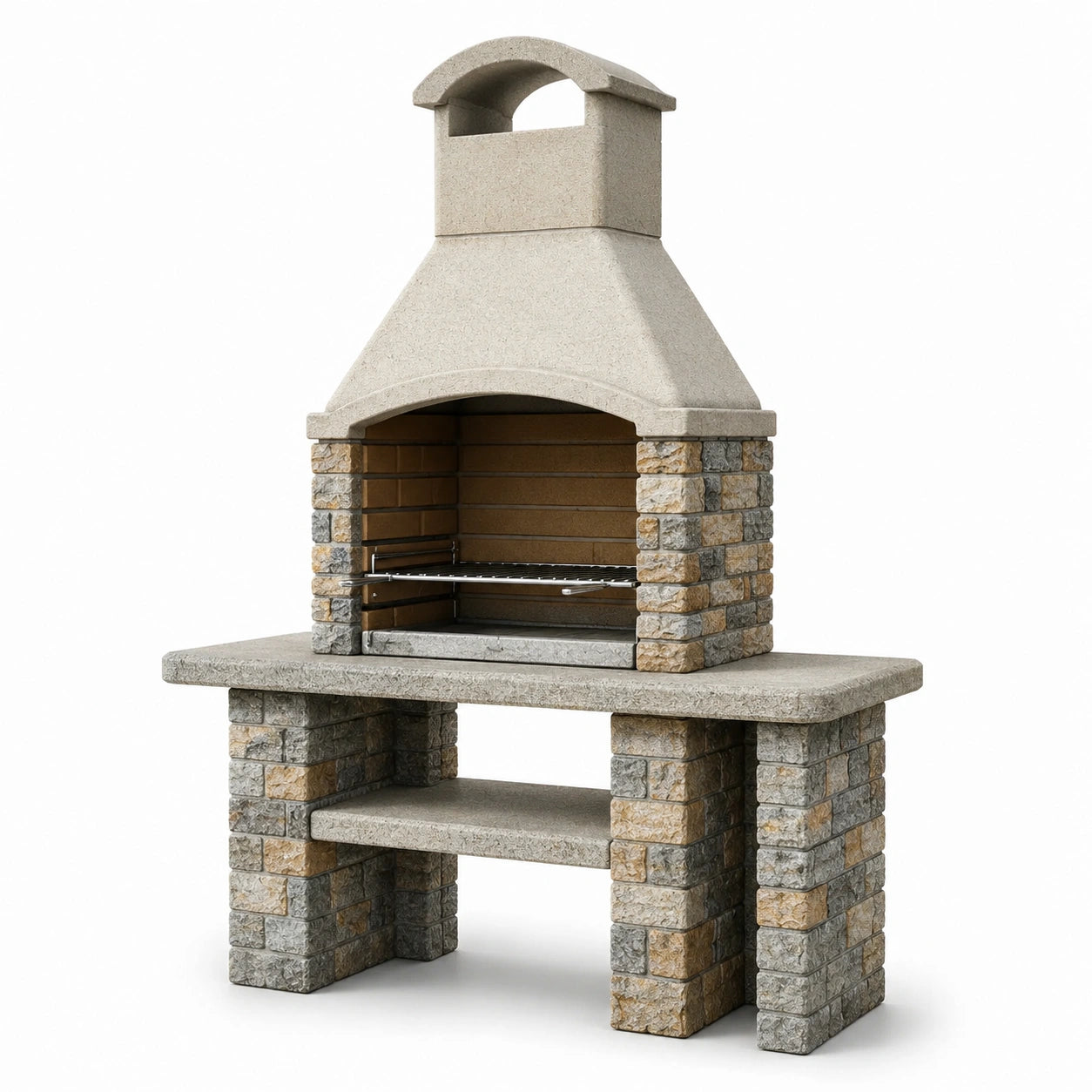 Grillkamin aus Beton und Naturstein