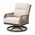 Drehsessel aus Aluminium und Polyesterseil Beige