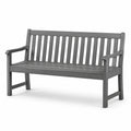 Gartenbank aus Akazienholz 3-Sitzer 150 cm Grau