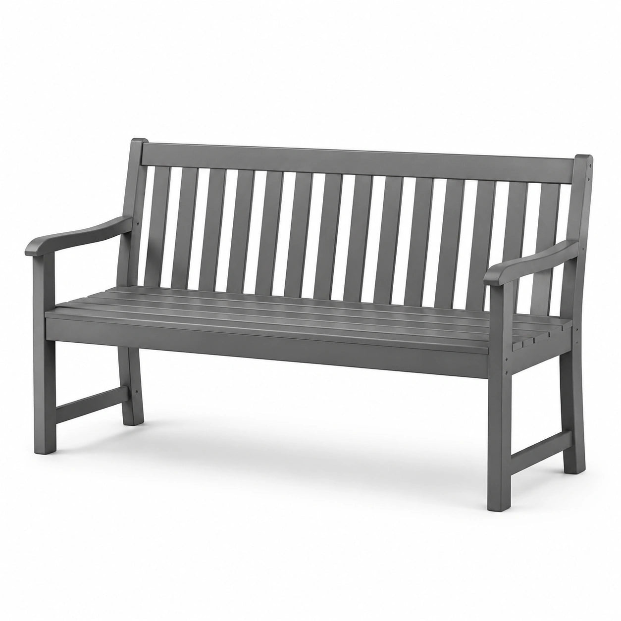 Gartenbank aus Akazienholz 3-Sitzer 150 cm Grau