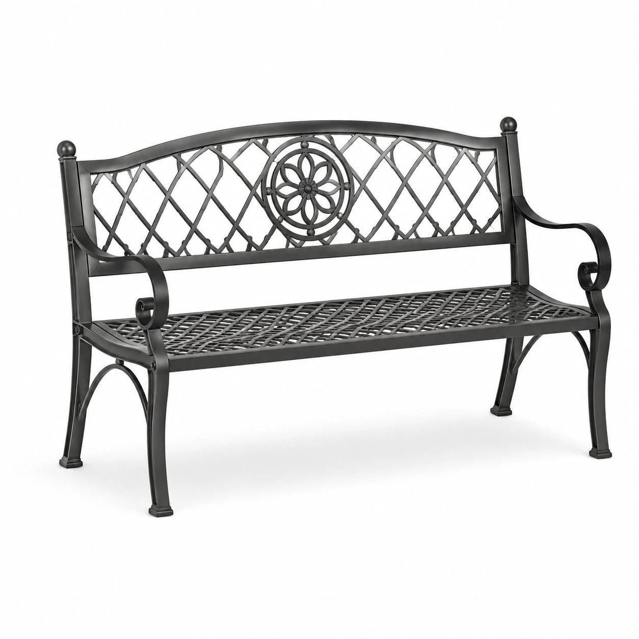 Gartenbank aus Gusseisen Schwarz 120 cm