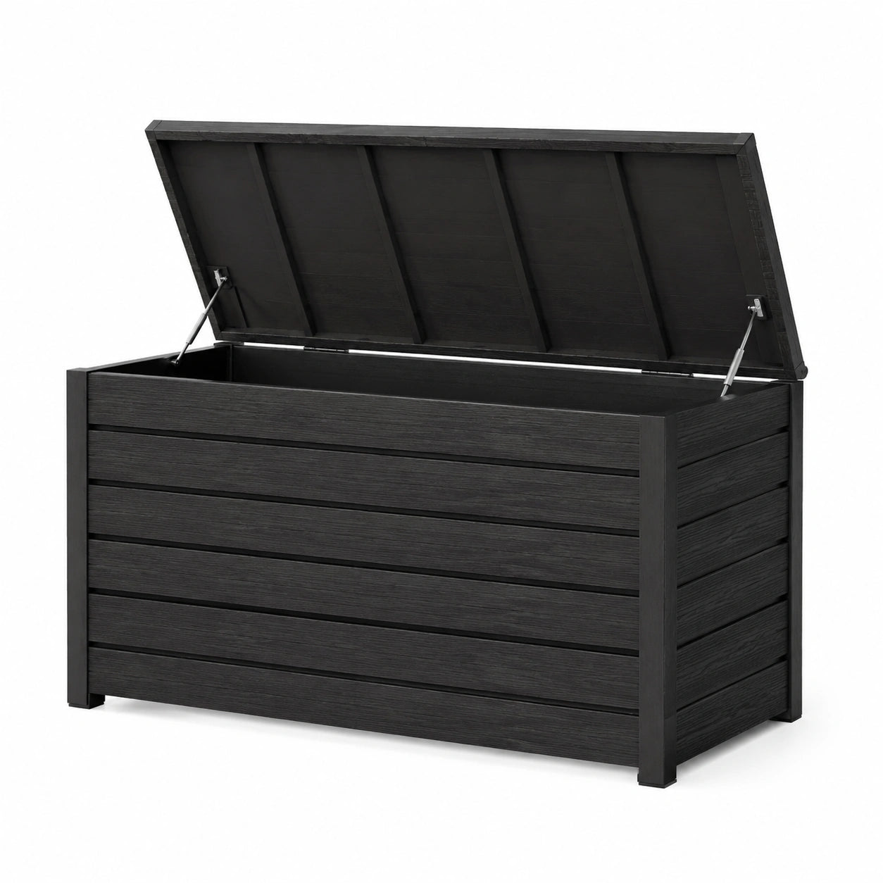 Gartenbox Holzoptik Schwarz 120x60x63 cm Wasserdicht