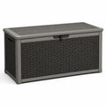 Gartenbox aus Kunststoff in Rattan-Optik 120x60x58cm Dunkelgrau