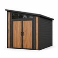 Metall-Gartenhaus mit Holzoptik 210x200x210 cm Schwarz/Natur