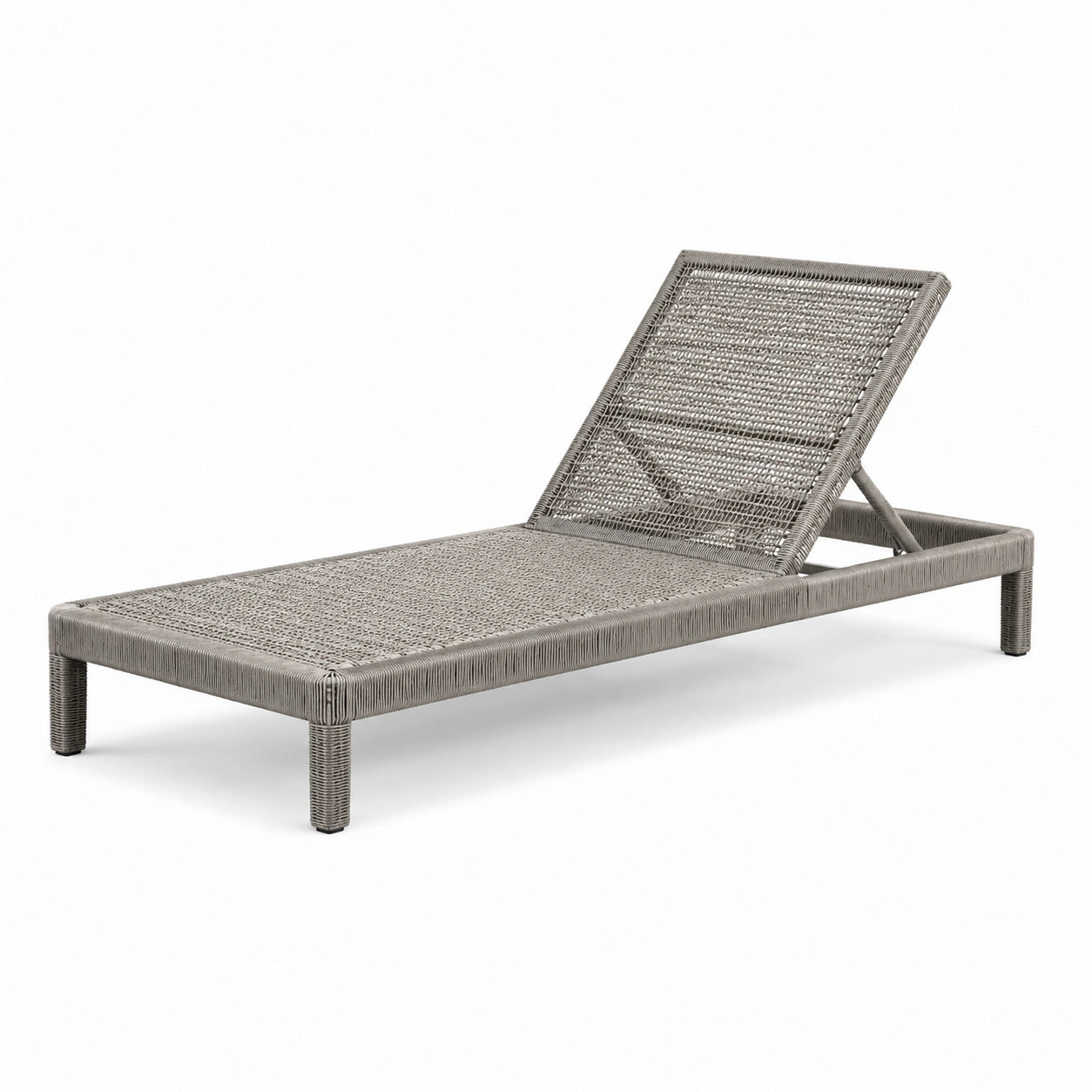 Gartenliege aus Aluminium und Polyrattan Grau 200cm