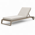 Gartenliege Aluminium Beige Verstellbar mit Rollen