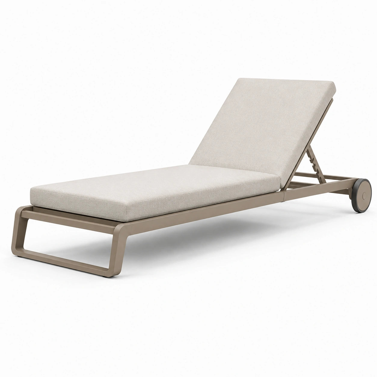 Gartenliege Aluminium Beige Verstellbar mit Rollen