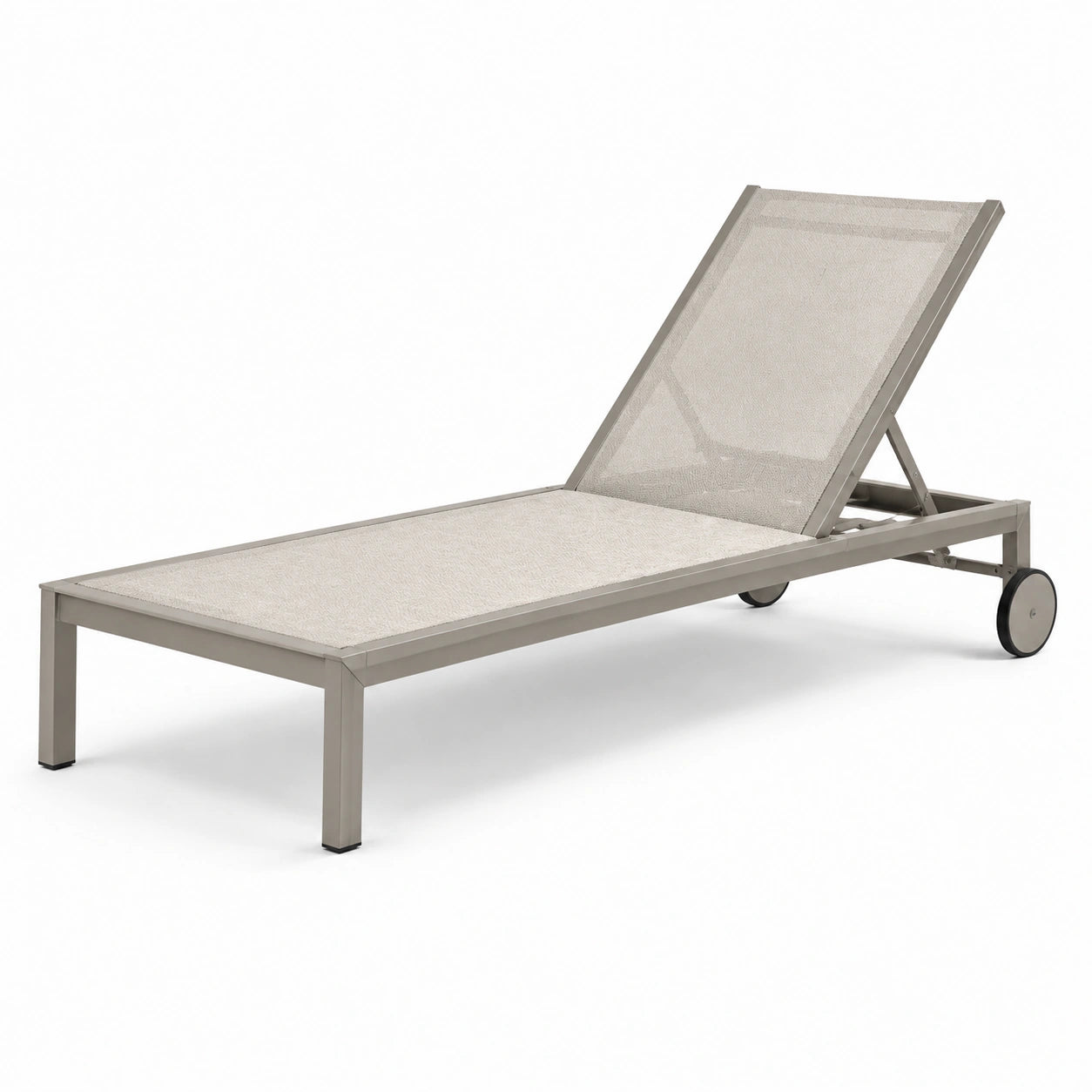 Gartenliege Aluminium Textilene Beige 200x65x30cm
