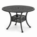 Runder Gartentisch aus Aluminium in Schwarz, 90 cm